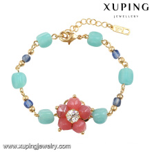 74587 Fashion Neueste Bunte Perlenschmuck Blume Armband in 18 Karat Vergoldet